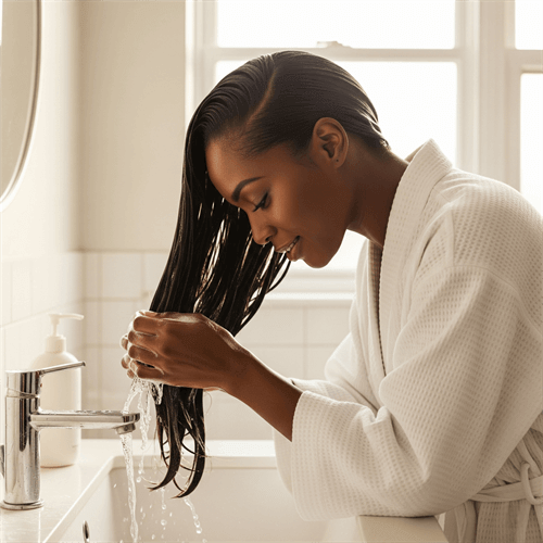 rinse hair