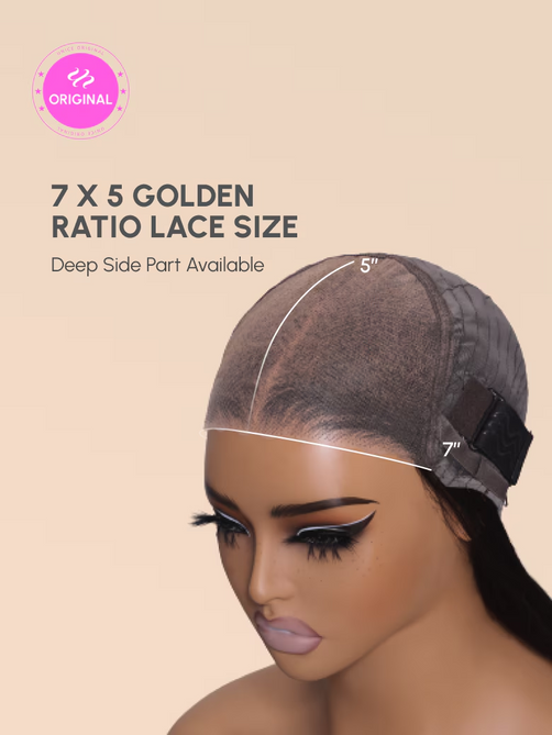 7x5 Lace ByeBye Knots Wig Glueless Lace Black Straight Bleached Knots Wig No Baby Hair 150% Density