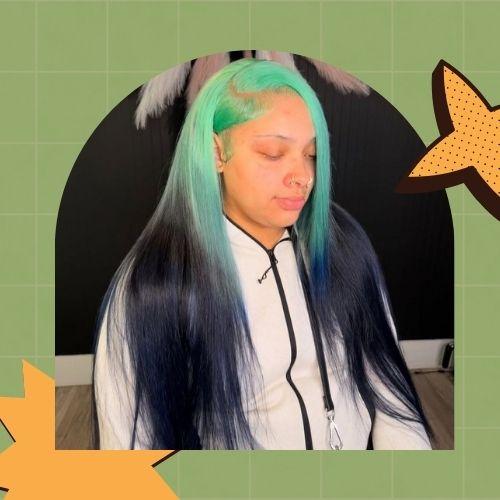 Black and Green Ombre Hair