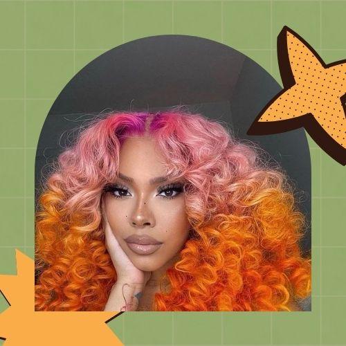 Orange and Pink Ombre Hair