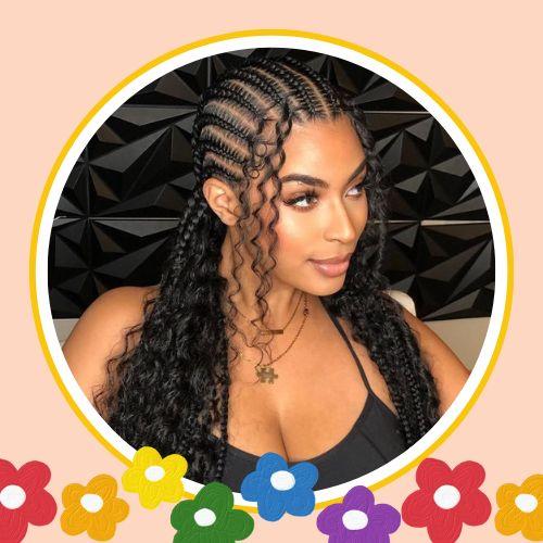 Half Braided Hair with Curls