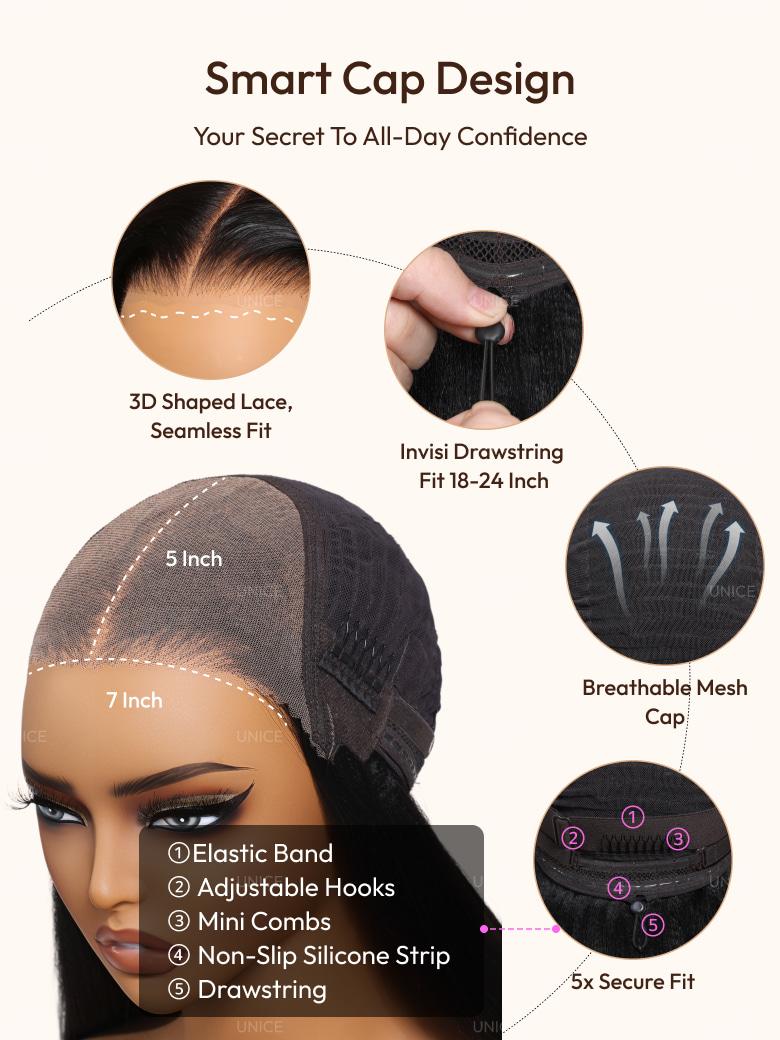 unice glueless wig cap design