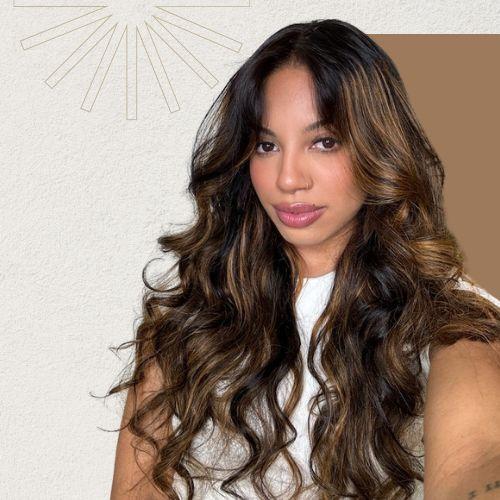 Face-Framing Bangs with Highlights