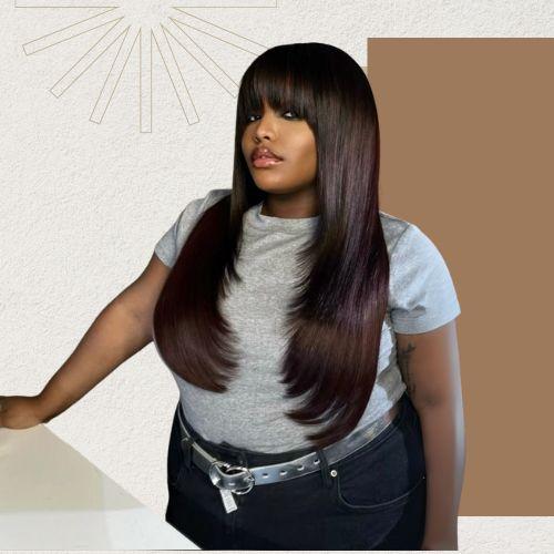 Straight Hair with Curtain Bangs