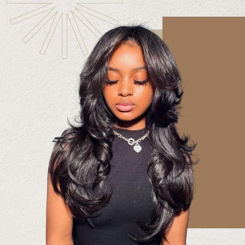Butterfly Cut with Curtain Bangs