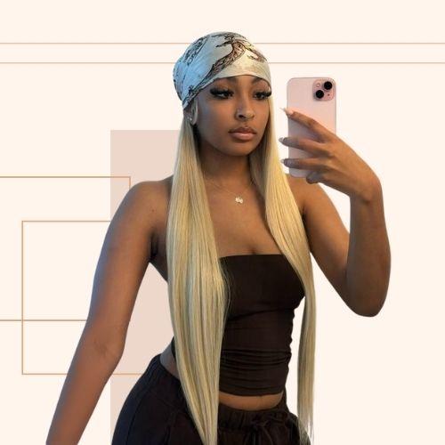 Straight Hair with Hair Scarf