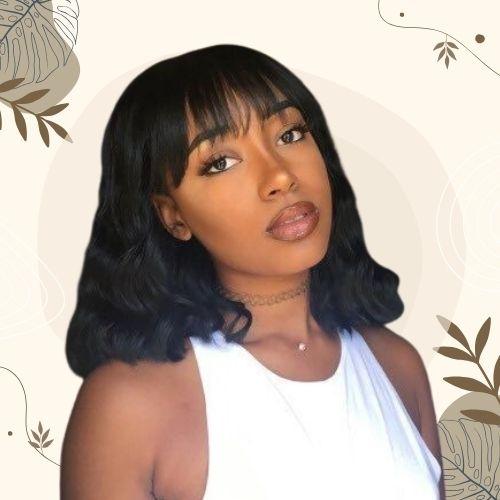 Layered Wavy Bob with Bangs