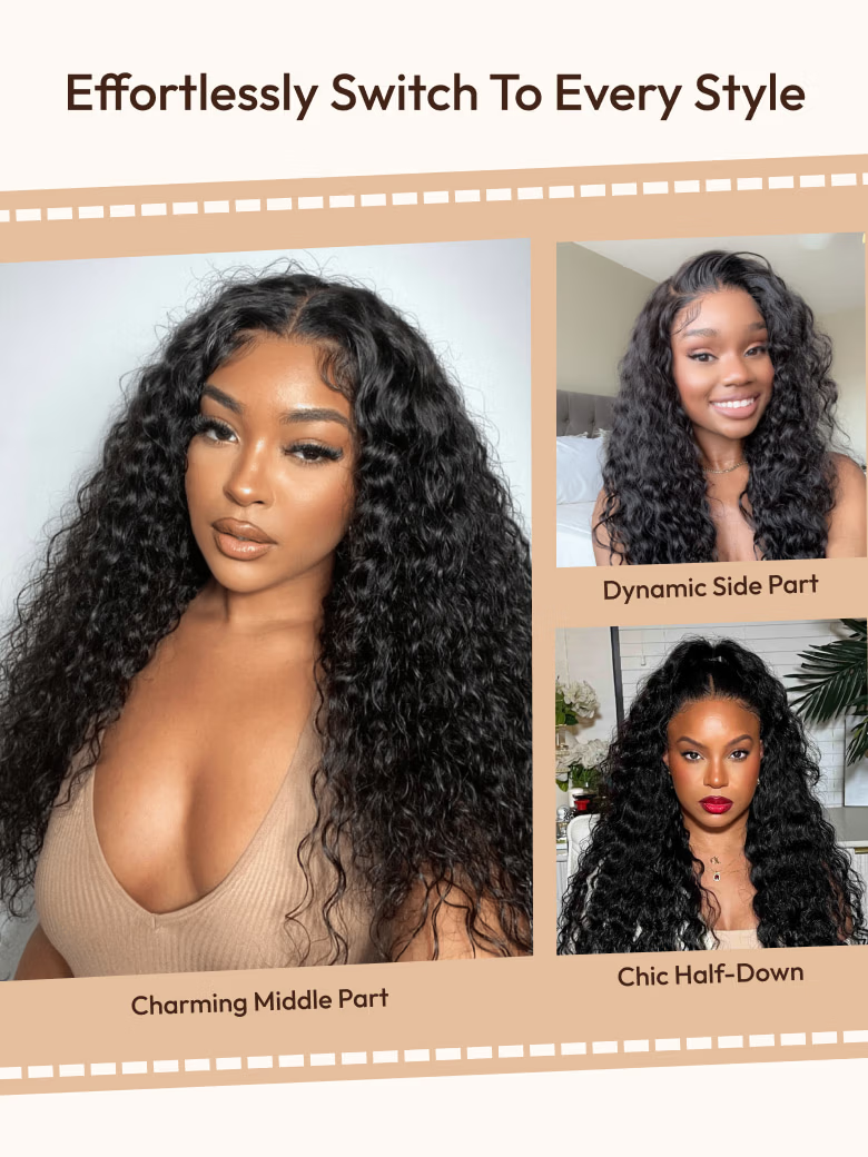[$100-$50] Bye-bye Knots 7x5 Lace Baby Hair 30s Quick Install Glueless Water Wave Invisible Knots Wig 180% Density