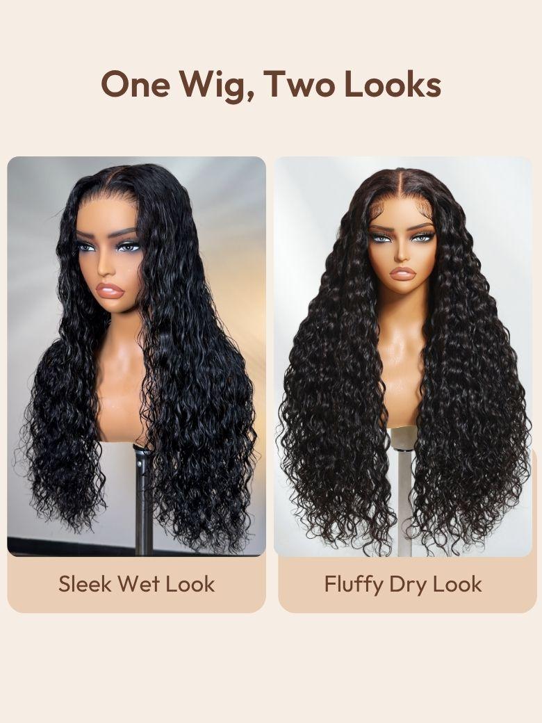 wet and wavy hair