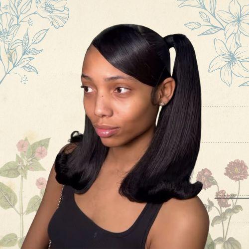 Pigtail with Flip Ends Hairstyle