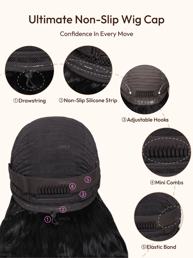 UNice 13x4 Pre-Everything™ Wig With Loose Wave Face-Framing Layers And Side-Swept Bangs With Invisible drawstring