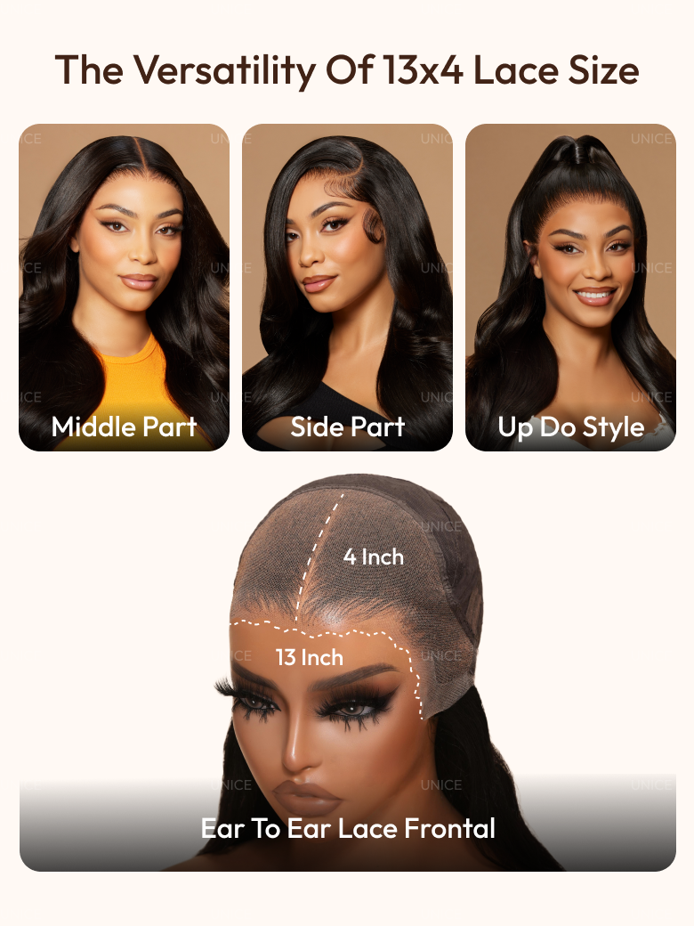 UNice 13x4 Pre-Everything™ Wig With Loose Wave Face-Framing Layers And Side-Swept Bangs With Invisible drawstring