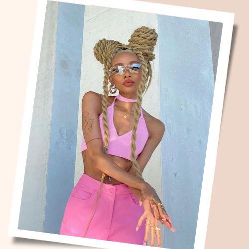 Rope‑Braided Space Buns