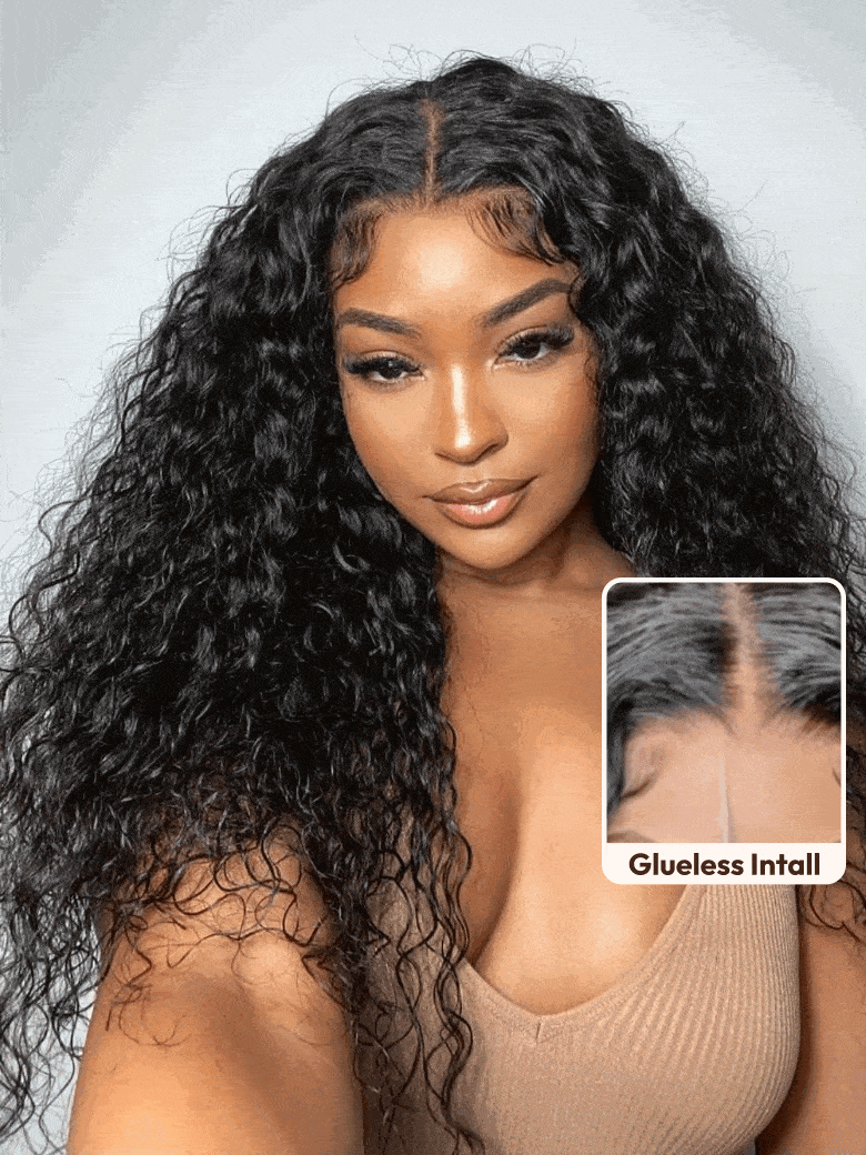 7x5 Bye-Bye Knots™ Wig Quick Glueless Wet & Wavy Water Wave Invisible Knots Wig
