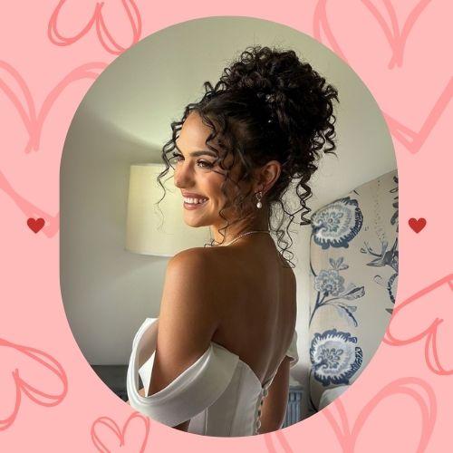 cascading curls updo