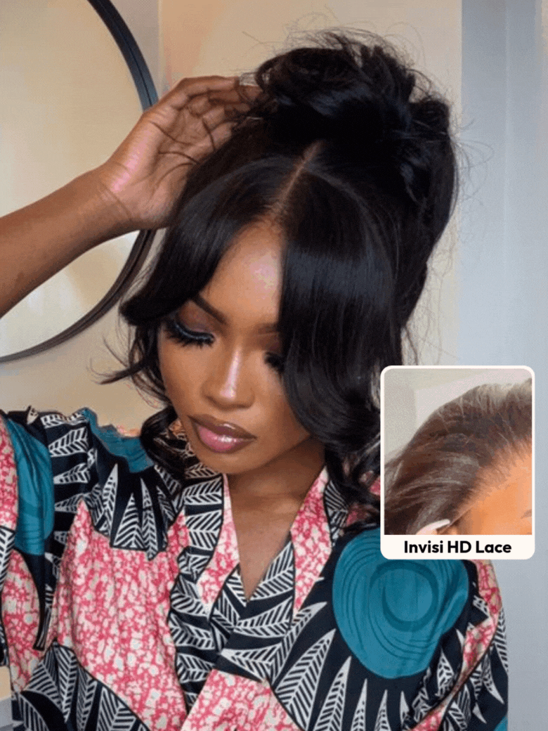 UNice HD Real Scalp™ Wig & Feathered Layers Drawstring Wig 13x4 Invisible Lace Frontal Loose Wave with Face Framing Curtain Bangs
