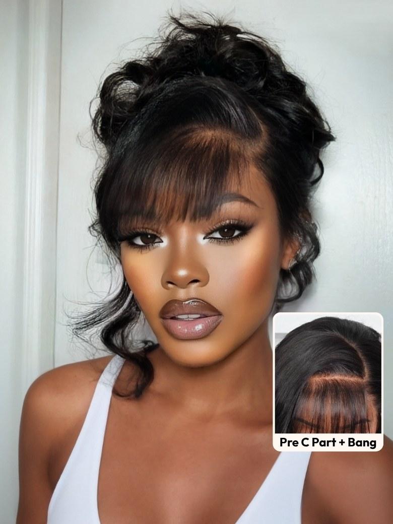 Drawstring 13x4 Pre-Everything Side-Part Fluffy Loose Wave Wig With Wispy Air Bangs
