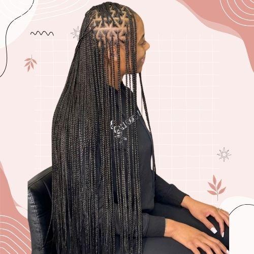 Waist-Length Micro Braids