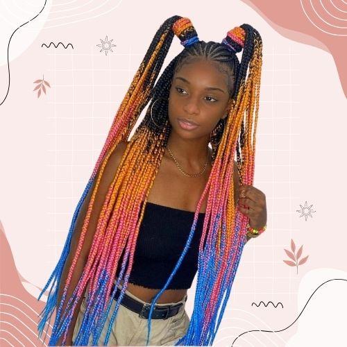 Waist-Length Yarn Braids