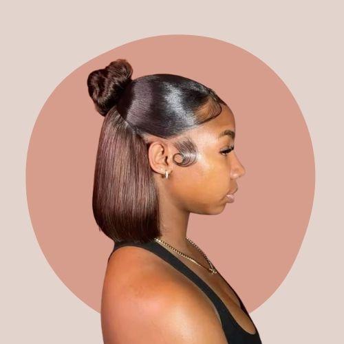 Half-Up Bun Short Hair