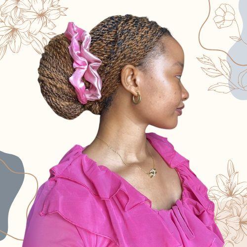 Scrunchie on a Braided Bun