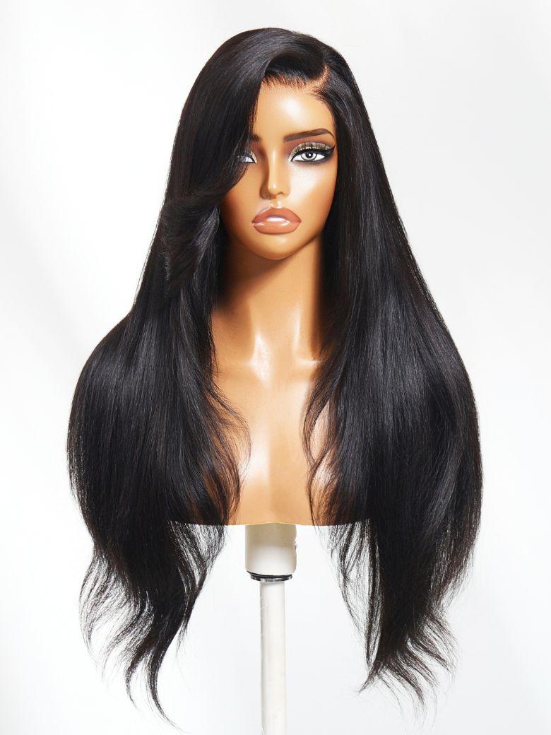 UNice Feather Cut with Side Swept Bangs13x4 Pre-Everything™ Lace Frontal Natural Black Drawstring Wig
