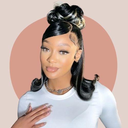 Half Bun with Bangs