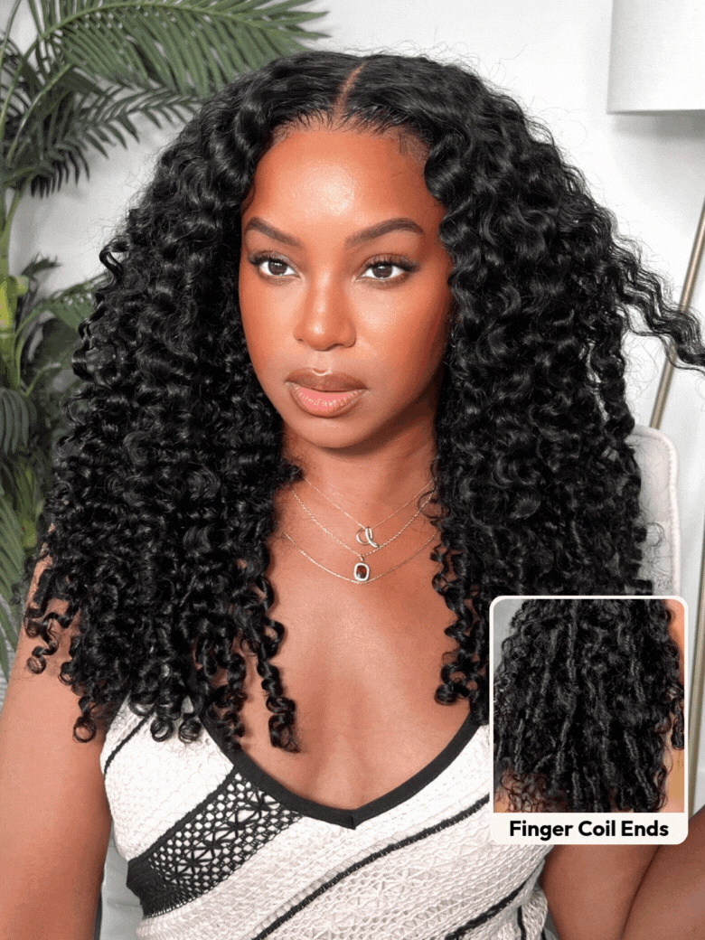UNice Bye-Bye Knots 7x5 Lace Curly Texture Wig With Finger Coil Ends