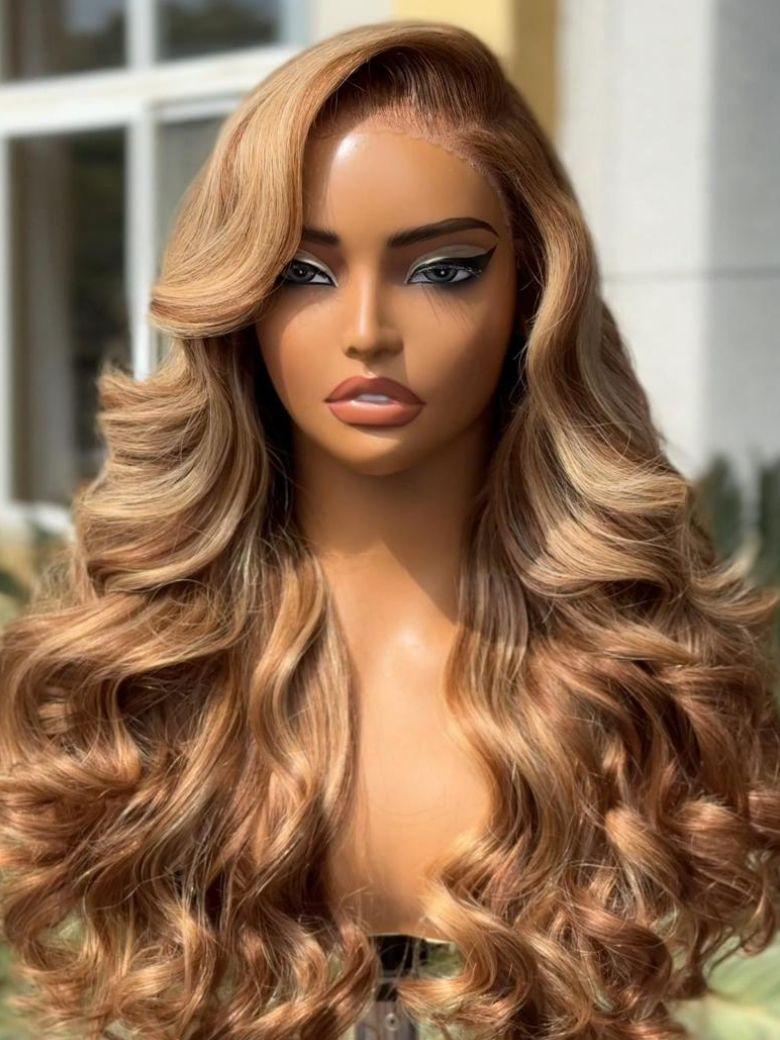 UNice 13x4 Pre-Everything™ Lace Frontal Dark Auburn Loose Wave Wig with Face Framing Layers