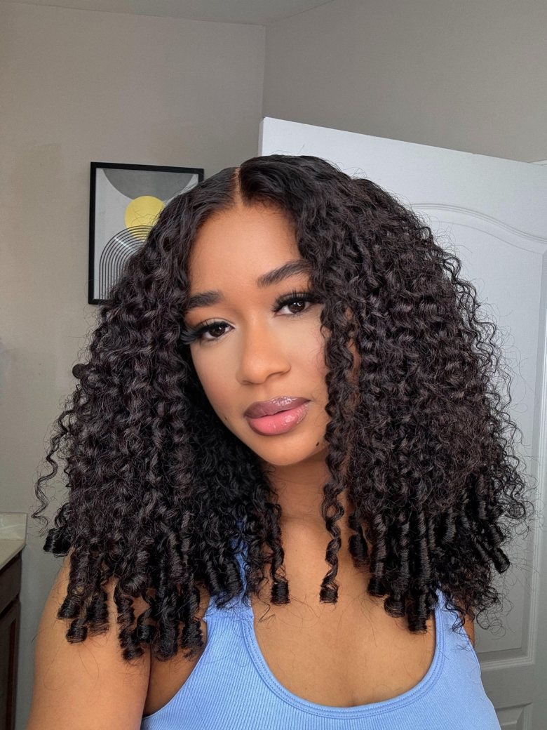 UNice Bye-Bye Knots 7x5 Lace Curly Texture Wig With Finger Coil Ends