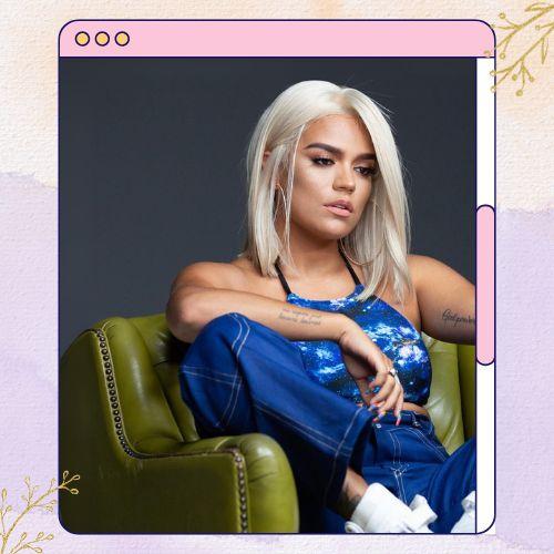 Karol G Short Platinum Hair