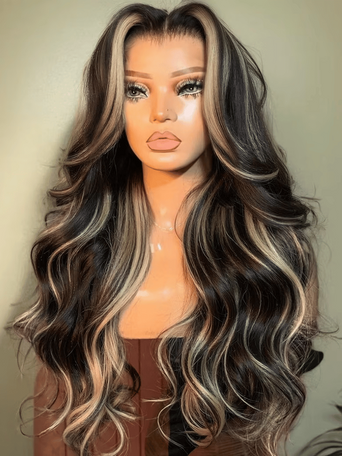 7x5 Bye-Bye Knots Wig Lace Loose Wave Butterscotch Highlights Brown Wig 150% Density