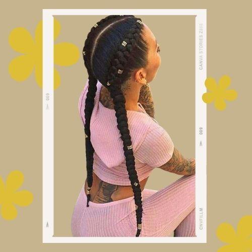 Feed-In Pigtail Braids