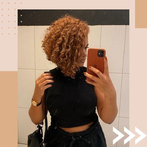 Angled Bob Curly Hair