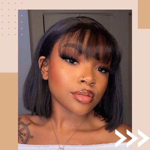 Angled Bob With Bangs