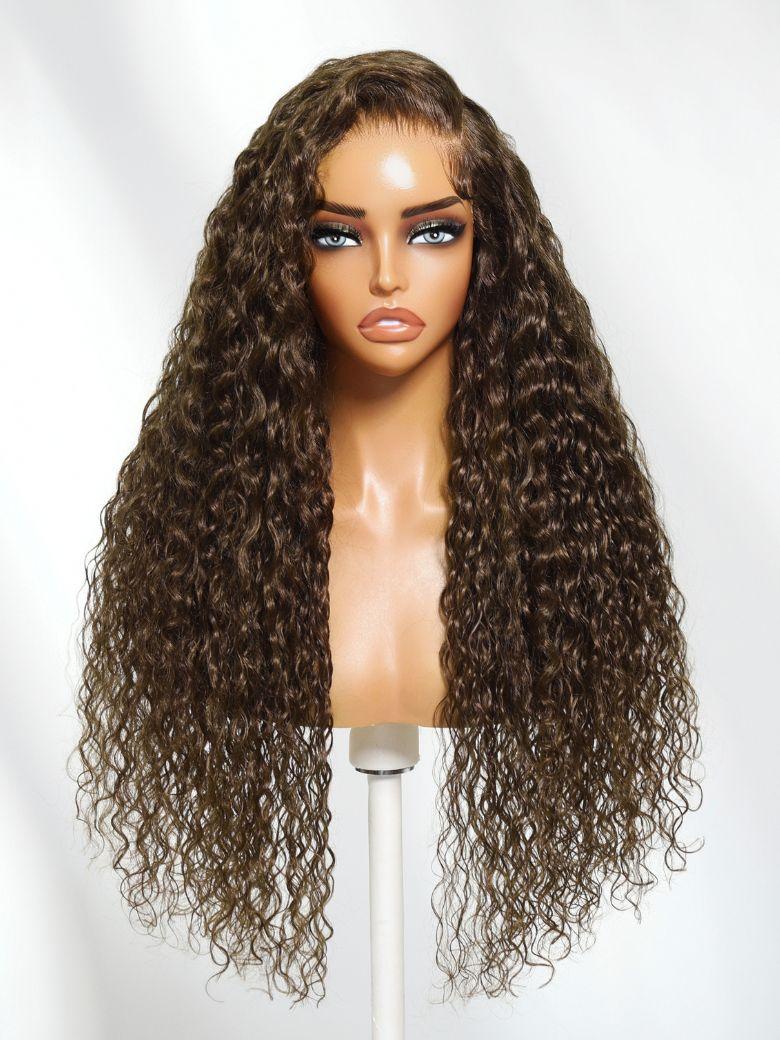 UNice 13x4 Pre-Everything™ Lace Frontal Chestnut Brown Water Wave Glueless Drawstring Wig