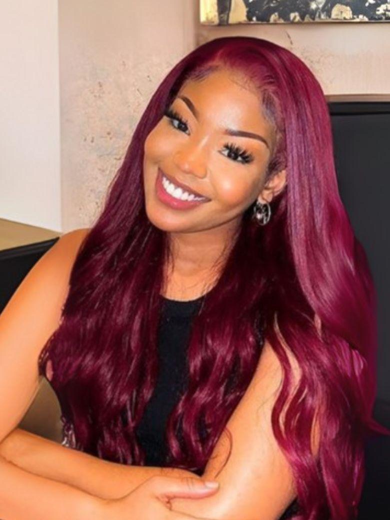 UNice 99j Straight Human Hair 3 Bundles 100g/Bundles Human Virgin Hair Red Wine Burgundy Color Hair Weave Icenu Series