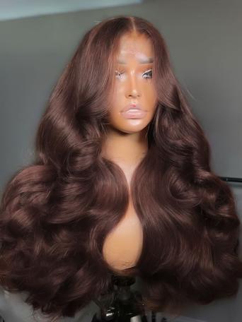 UNice 13x4 Pre-Everything™ Lace Frontal Auburn Brown Loose Wave Wig with Invisi Drawstring & Face Framing Layers 150% Density