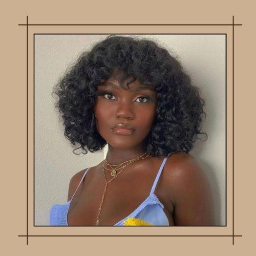 Short Curly Hair with Bangs