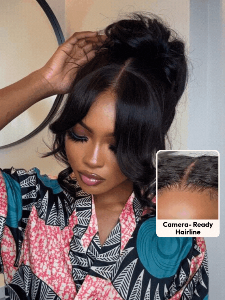 UNice 13x4 HD Real Scalp™ Wig Pull And Go Drawstring Loose Wave with Face Framing Curtain Bangs