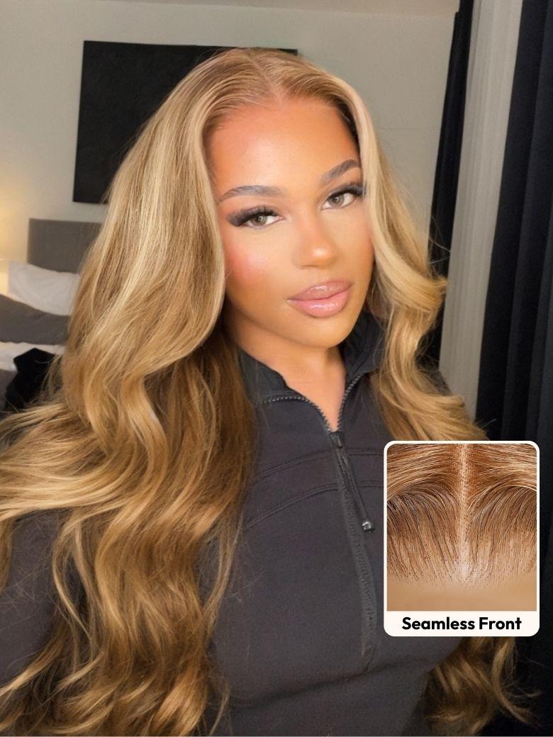 UNice Bye-Bye Knots Wig With Drawstring Pre-Cut 7x5 Glueless Lace & 13x4 Pre Everything Honey Blonde Body Wave Wig
