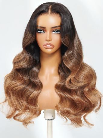 UNice 13x4 Pre-Everything™ Lace Frontal Black to Cappuccino Ombre Loose Wave Wig With Invisible Drawstring