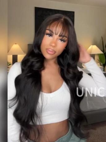 7x5 Bye-Bye Knots& 13x4 Pre-Everything Lace Frontal Pull And Go Black Fluffy Natural Loose Wave Curtain Bangs Wig with Invisi Drawstring