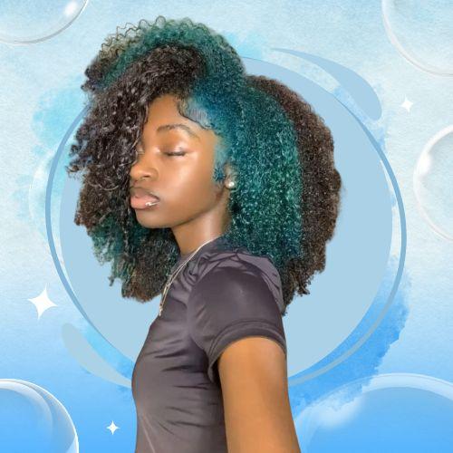 Brown Hair and Blue Highlights