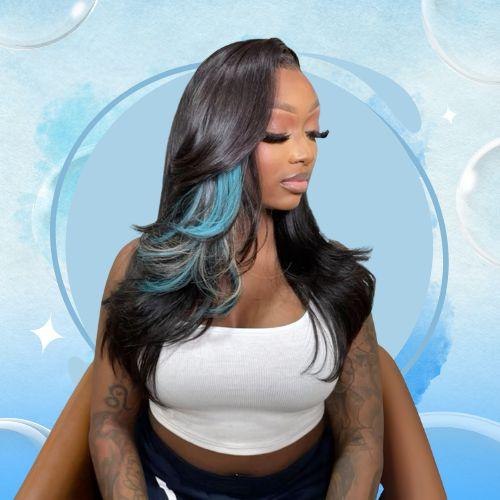 Black Hair With Blue Highlights