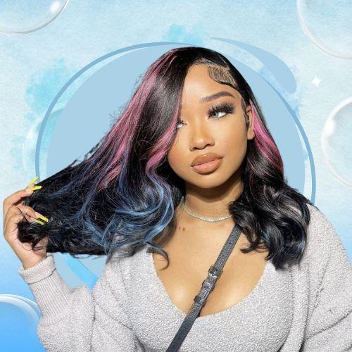Pink and Blue Highlights