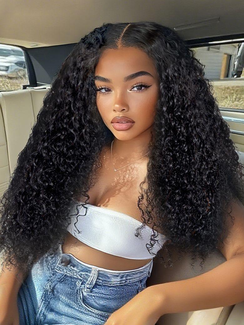 UNice InvisiBlend™ V Part Bouncy Water Wave Curly Seamless Blending Wig With Drawstring 150% Density Protect Your Natural Hair