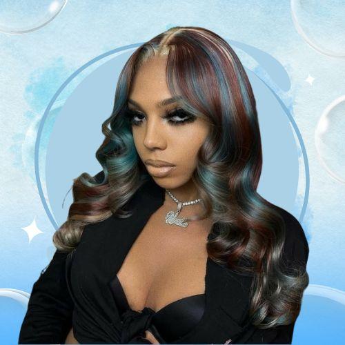 Red Hair With Blue Highlights