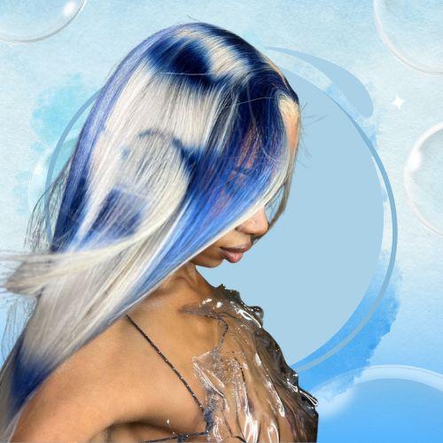 White Hair With Blue Highlights