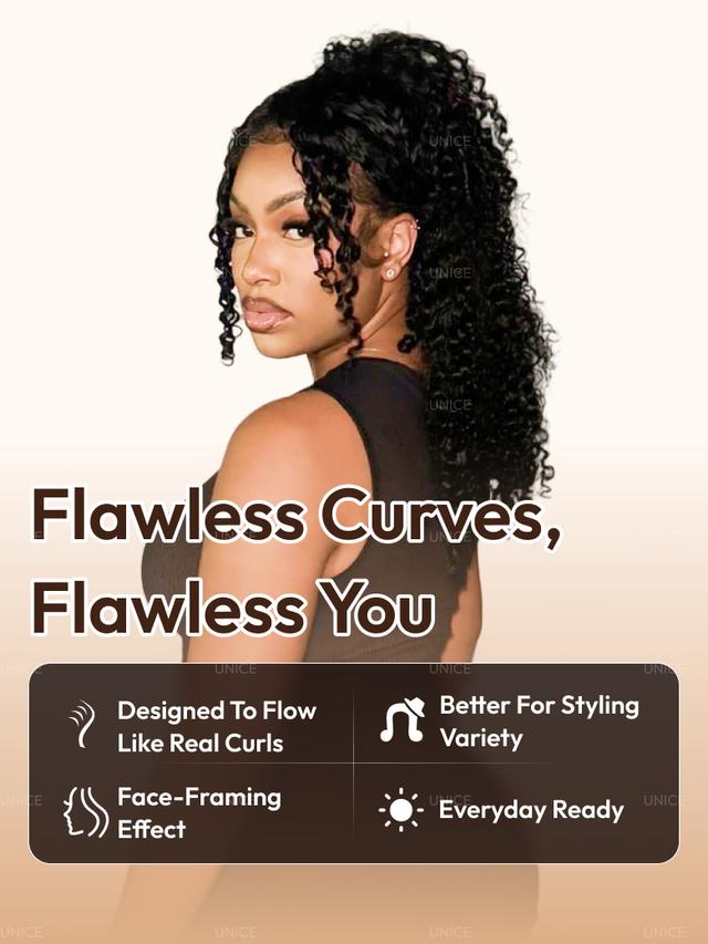 UNice Bye-Bye Knots 7x5 Lace Curly Texture Wig With Finger Coil Ends